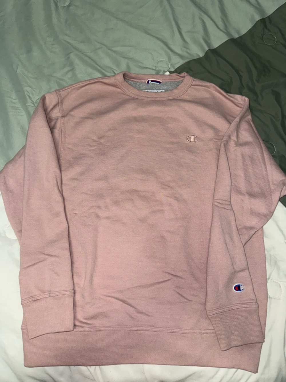Champion Men's Pale Pink Crewneck Sweatshirt